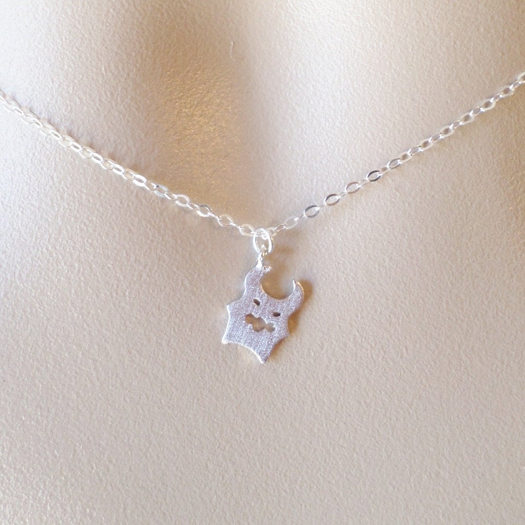 Silver Devil Necklace - Little Devil Necklace - 925 Sterling Silver and Rhodium Plated - Tiny Devil Necklace - Valentines Day