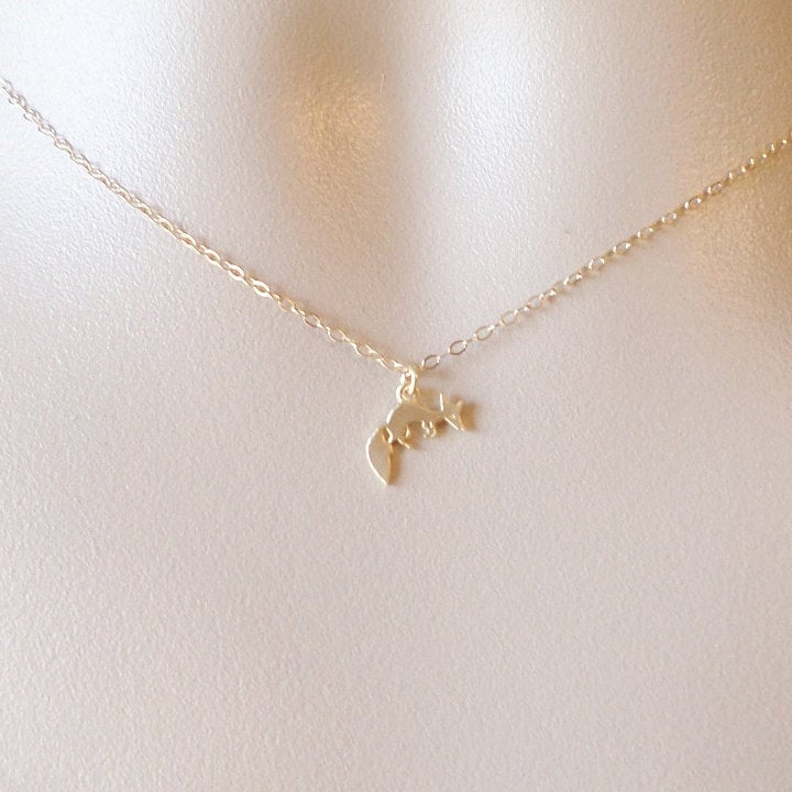 Gold Fox Necklace - Tiny Fox Necklace - 14k Gold Filled Necklace - Tiny Gold Fox Necklace - Bridal Gifts - Mothers Day Gift