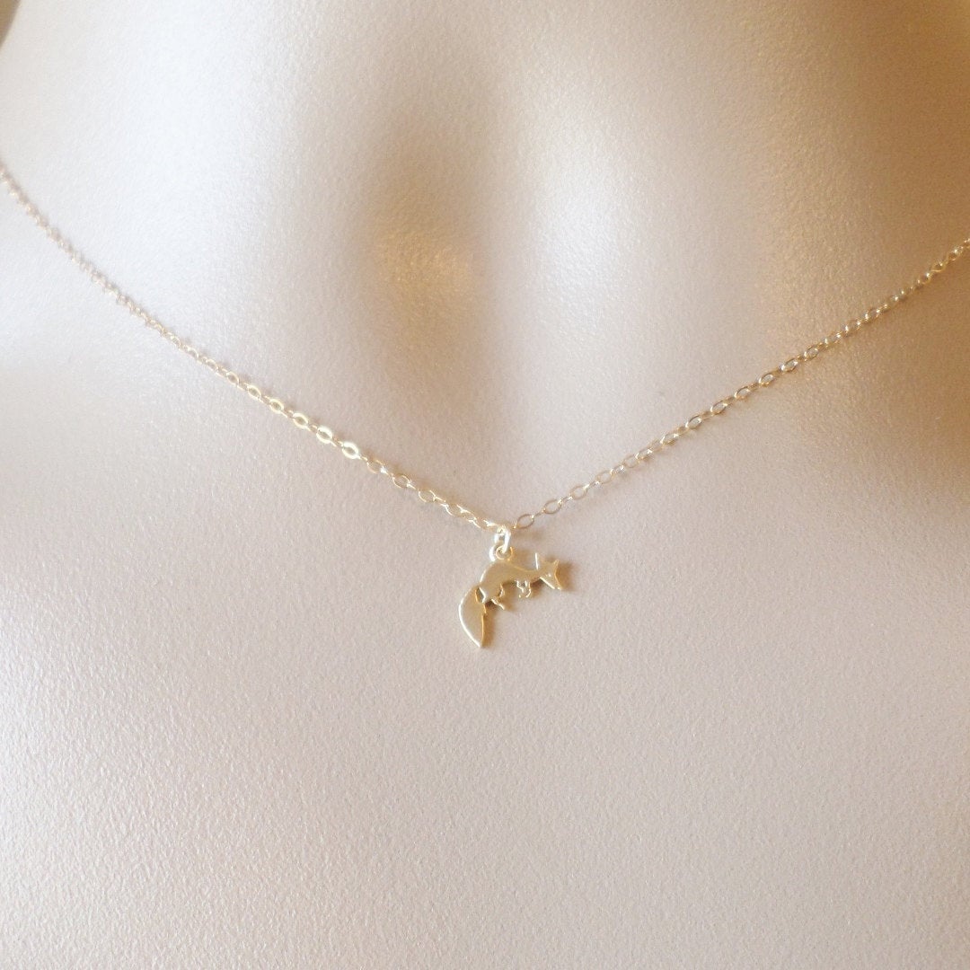 Gold Fox Necklace - Tiny Fox Necklace - 14k Gold Filled Necklace - Tiny Gold Fox Necklace - Bridal Gifts - Mothers Day Gift