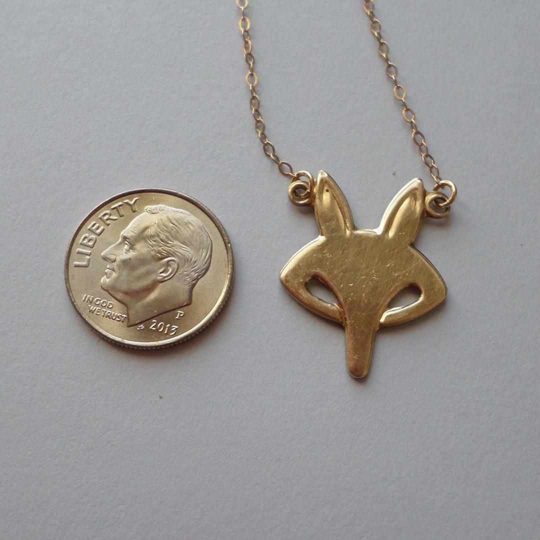 Set of two Necklaces - Arrow Head and Fox Necklaces - Natural Brass and 14k Gold Filled Necklaces - Fox and Arrow Necklace Set - Mothers Day