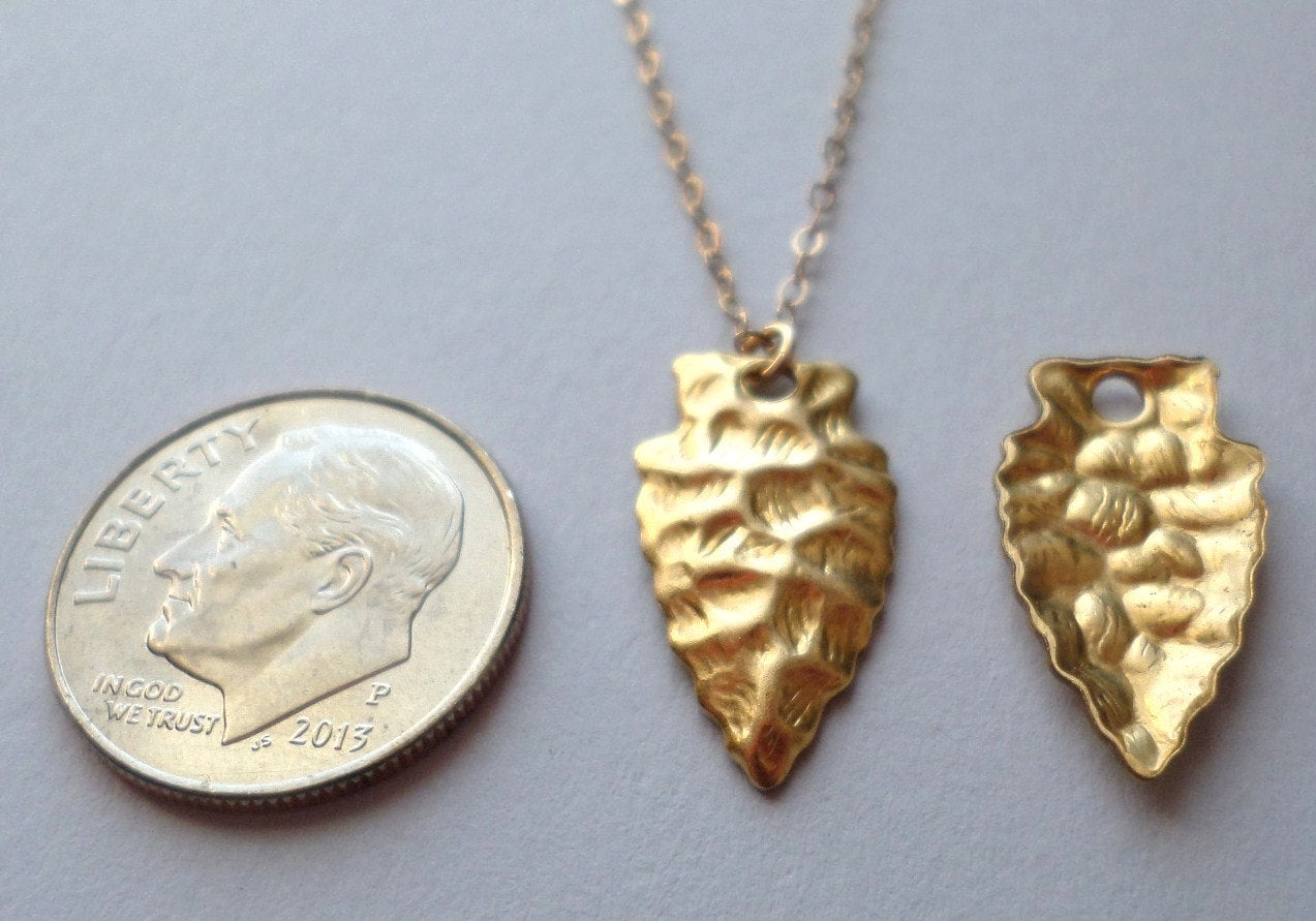 Set of two Necklaces - Arrow Head and Fox Necklaces - Natural Brass and 14k Gold Filled Necklaces - Fox and Arrow Necklace Set - Mothers Day