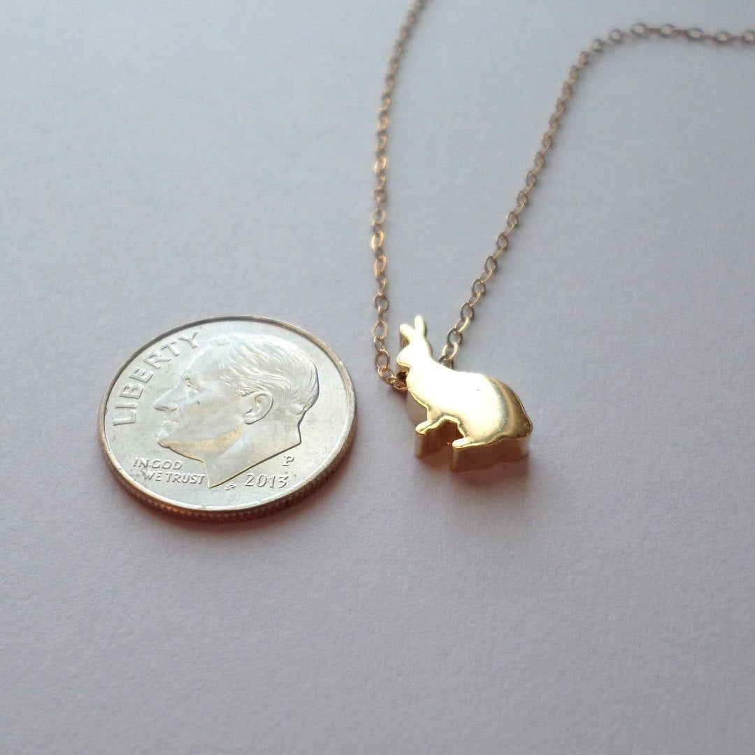 Rabbit Necklace - 14k Gold Filled Necklace - Gold Rabbit Necklace - Bridal Gifts - Easter Gifts - Easter Jewelry - Mothers Day Gift