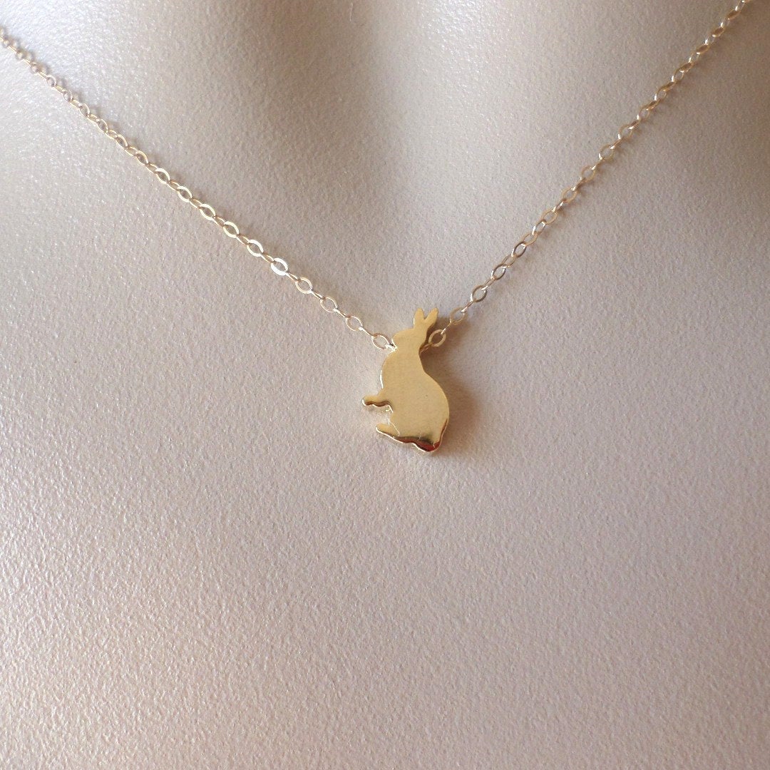 Rabbit Necklace - 14k Gold Filled Necklace - Gold Rabbit Necklace - Bridal Gifts - Easter Gifts - Easter Jewelry - Mothers Day Gift