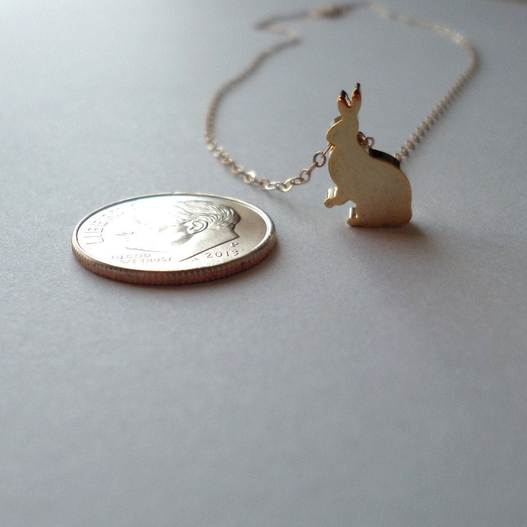 Rabbit Necklace - 14k Gold Filled Necklace - Gold Rabbit Necklace - Bridal Gifts - Easter Gifts - Easter Jewelry - Mothers Day Gift