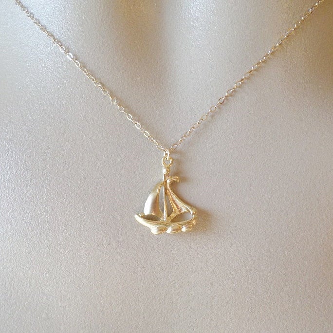 Last One - Gold Ship Necklace - Ship Jewelry - Ship Necklace - Nautical Jewelry - Nautical Jewellery - Gold Necklace - Mothers Day Gift