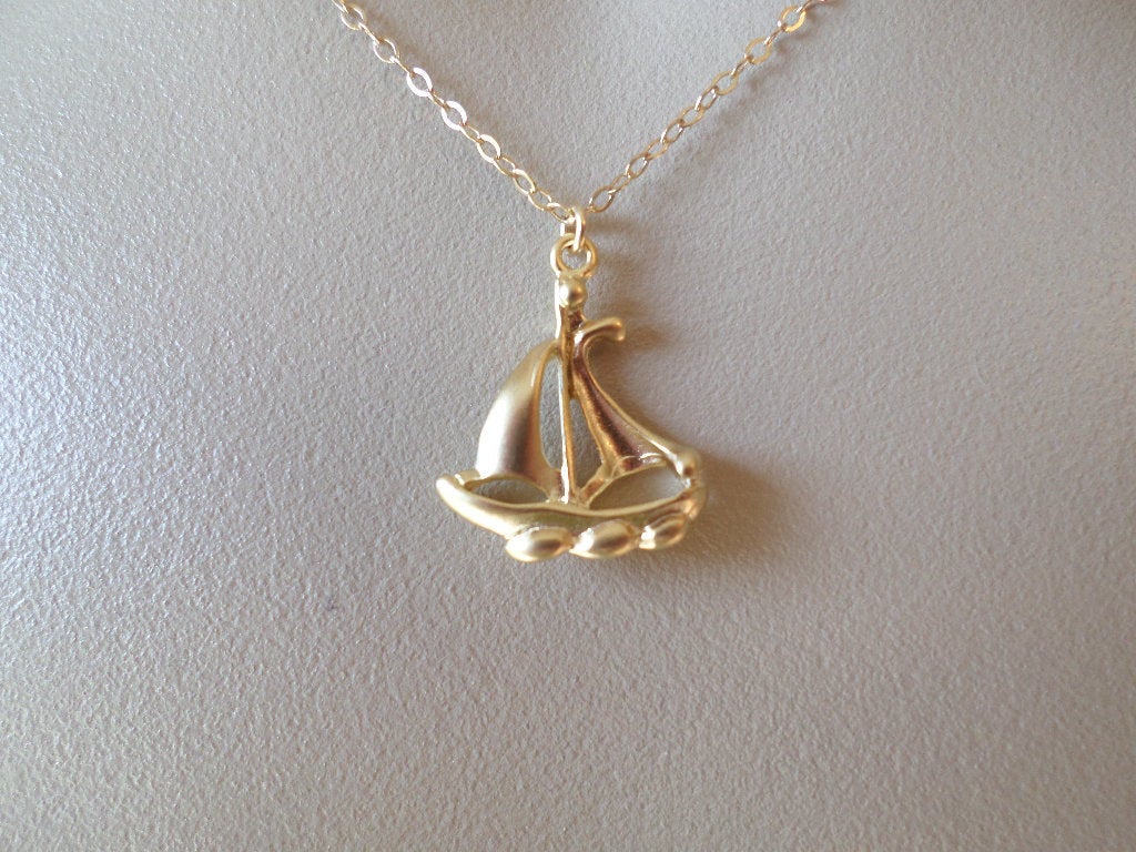 Last One - Gold Ship Necklace - Ship Jewelry - Ship Necklace - Nautical Jewelry - Nautical Jewellery - Gold Necklace - Mothers Day Gift