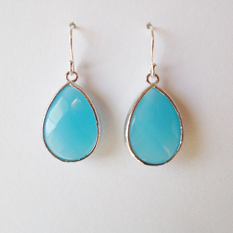 Aquamarine and Sterling Silver Earrings