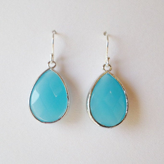 Aquamarine and Sterling Silver Earrings