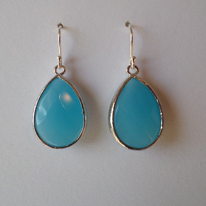 Aquamarine and Sterling Silver Earrings