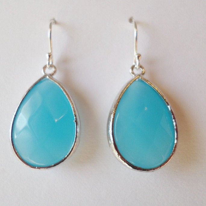 Aquamarine and Sterling Silver Earrings