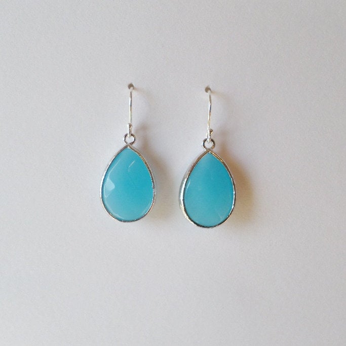 Aquamarine and Sterling Silver Earrings