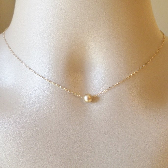 Tiny Gold Necklace - Round Gold Bead Necklace - Seamless Gold Bead Necklace - Smooth Gold Bead Necklace - Mothers Day Gift - Christmas Gift