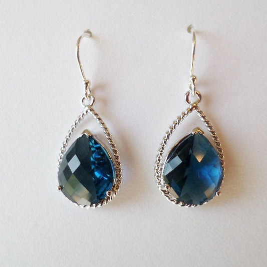 Montana Blue and Silver Chandelier Earrings - Blue Earrings - Silver Earrings - Birthstone Jewelry - Bridal Gifts - Christmas Gift