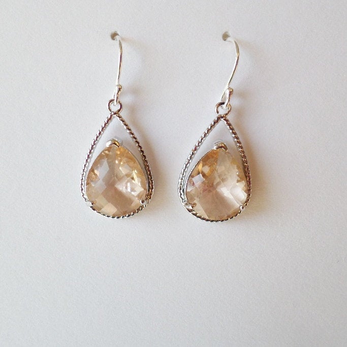 Champagne and Silver Earrings