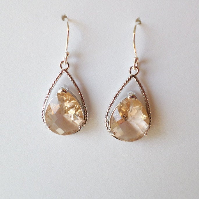 Champagne and Silver Earrings