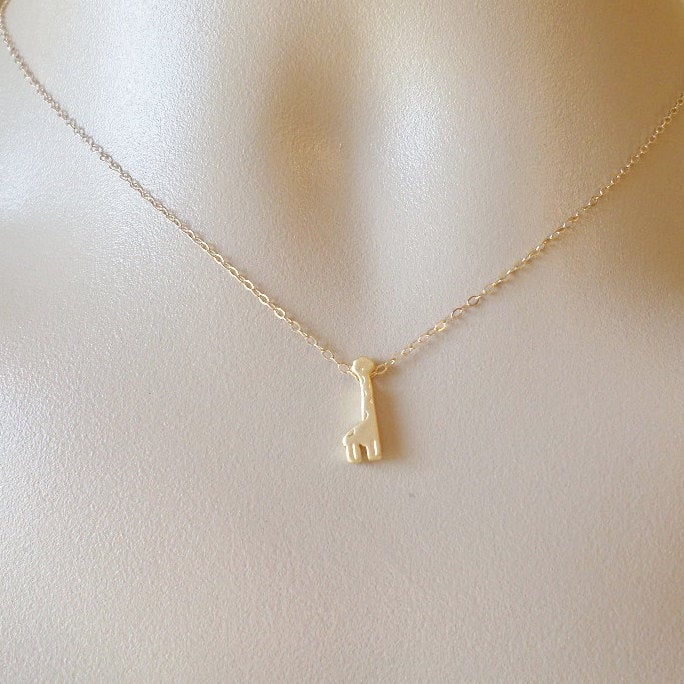 Gold Giraffe Necklace - Tiny Gold Necklace - Tiny Gold Giraffe Necklace - Animal Jewelry - Christmas Gift