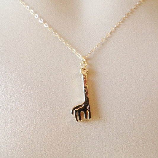 Giraffe Necklace - Tiny Gold Necklace - Tiny Gold Giraffe Necklace - Animal Jewelry - Christmas Gift