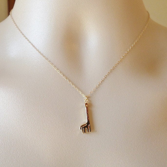 Giraffe Necklace - Tiny Gold Necklace - Tiny Gold Giraffe Necklace - Animal Jewelry - Christmas Gift