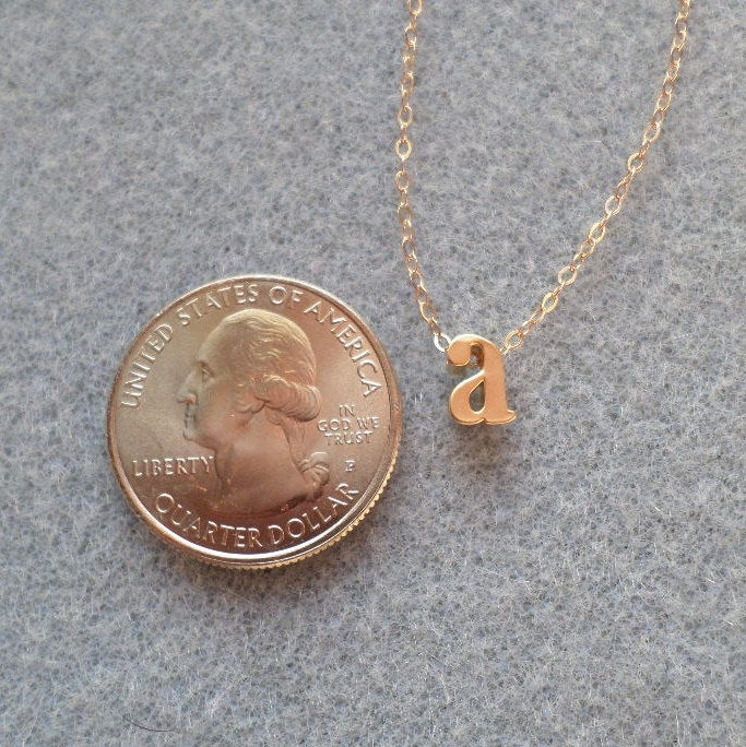 Lowercase Initial Necklace - Tiny Gold Lowercase Initial Necklace - Monogrammed Necklace - Personalized Necklace -Christmas Gift