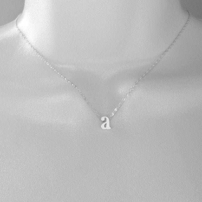 Lowercase Initial Necklace - Tiny Gold Lowercase Initial Necklace - Monogrammed Necklace - Personalized Necklace -Christmas Gift