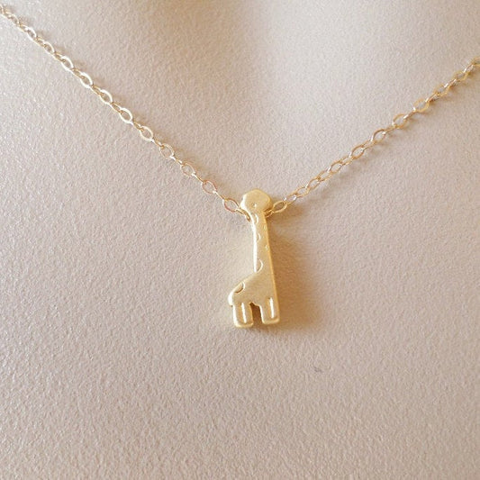 Gold Giraffe Necklace - Tiny Gold Necklace - Tiny Gold Giraffe Necklace - Animal Jewelry - Christmas Gift