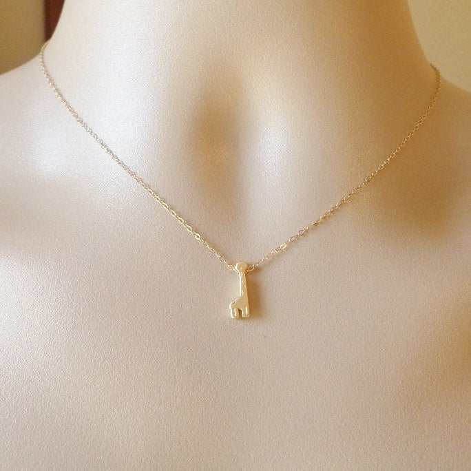 Gold Giraffe Necklace - Tiny Gold Necklace - Tiny Gold Giraffe Necklace - Animal Jewelry - Christmas Gift