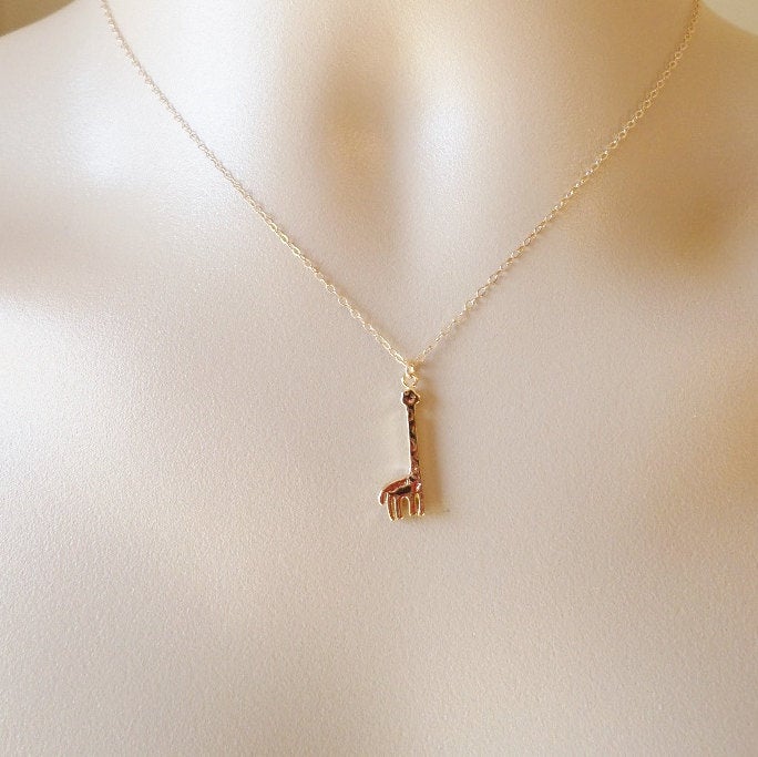 Giraffe Necklace - Tiny Gold Necklace - Tiny Gold Giraffe Necklace - Animal Jewelry - Christmas Gift