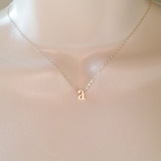 Lowercase Initial Necklace - Tiny Gold Lowercase Initial Necklace - Monogrammed Necklace - Personalized Necklace -Christmas Gift