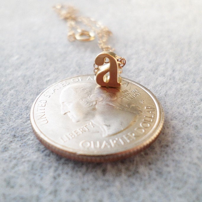 Lowercase Initial Necklace - Tiny Gold Lowercase Initial Necklace - Monogrammed Necklace - Personalized Necklace -Christmas Gift