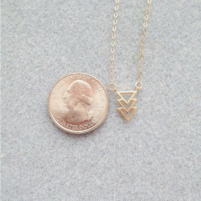 Triangle Necklace, Gold necklace, geometric triangle necklace, gold triangle, geometric jewelry, celebrity necklace, bridesmaid gifts