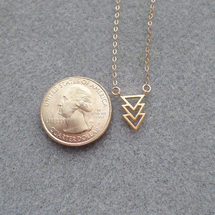 Triangle Necklace, Gold necklace, geometric triangle necklace, gold triangle, geometric jewelry, celebrity necklace, bridesmaid gifts