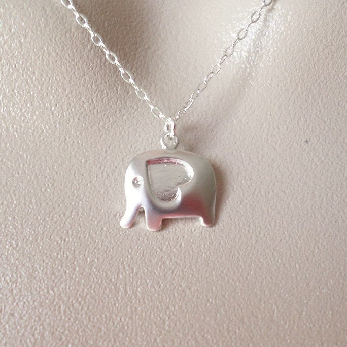 Elephant Necklace - Silver Elephant Necklace - Tiny Elephant Necklace - Sterling Silver Necklace - Bridal Gifts - Christmas Gifts