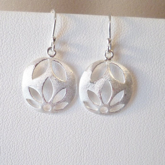 Sterling Silver Earrings - Sterling Silver Satin Lotus Flower Earrings - Silver Earrings - Bridesmaid Gifts - Wedding - Christmas Gift