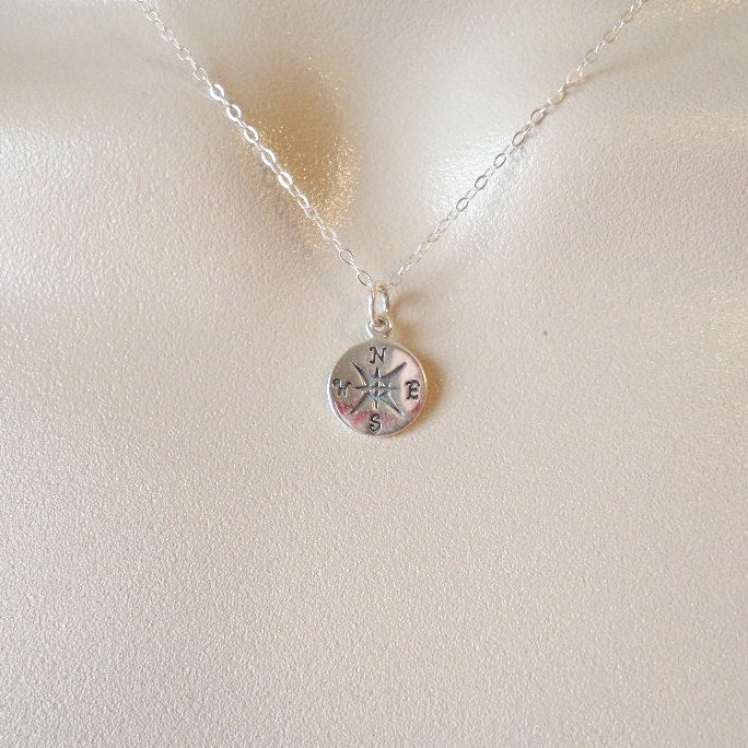 Sterling Silver Compass Necklace