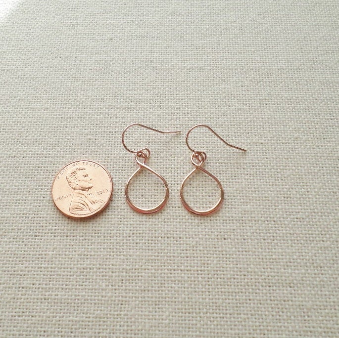 Infinity Earrings, Rose Gold Earrings, Rose Gold Filled Earrings, Infinity Jewelry, Bridesmaid Gifts, Wedding, Christmas Gift,Gifts for Her