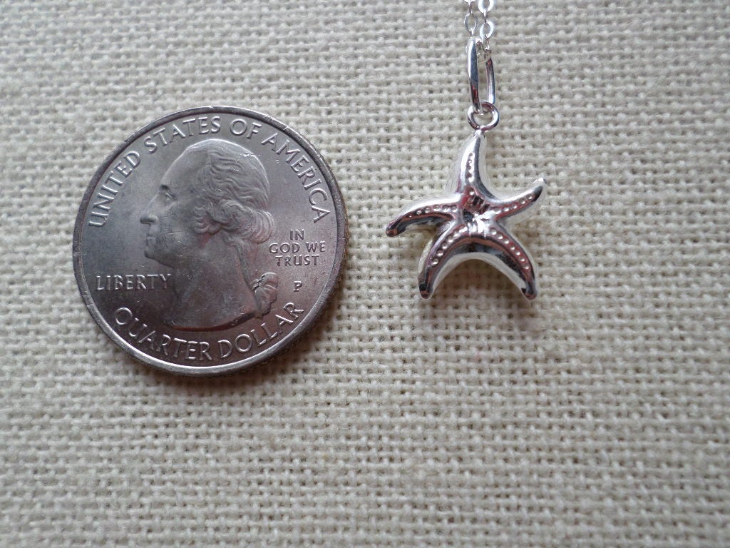 Starfish Necklace, Nautical Necklace, Silver Starfish Necklace, Sterling Silver Necklace, Nautical Jewelry, Christmas Gift, Mothers Day Gift