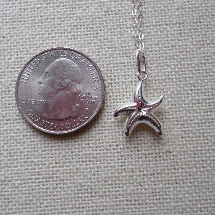 Starfish Necklace, Nautical Necklace, Silver Starfish Necklace, Sterling Silver Necklace, Nautical Jewelry, Christmas Gift, Mothers Day Gift