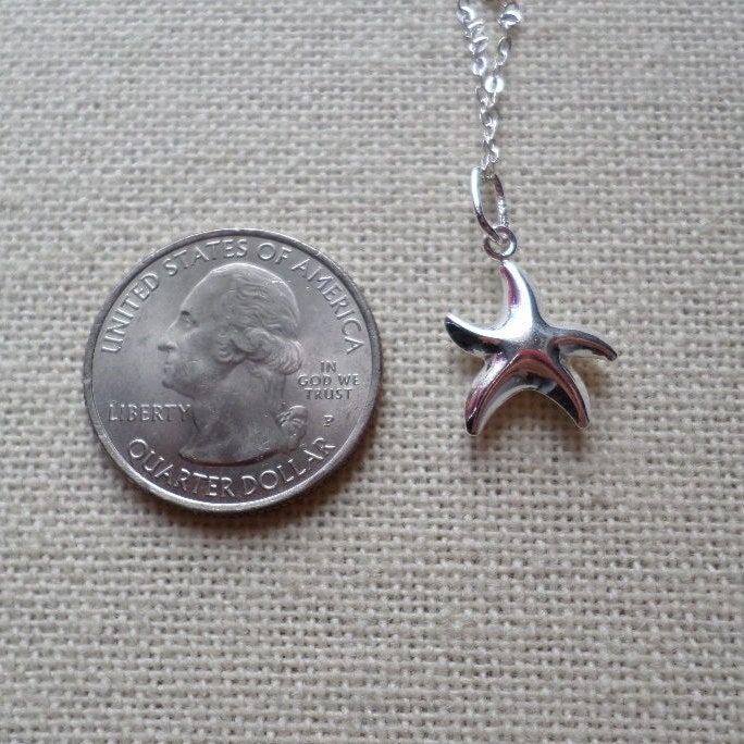 Starfish Necklace, Nautical Necklace, Silver Starfish Necklace, Sterling Silver Necklace, Nautical Jewelry, Christmas Gift, Mothers Day Gift