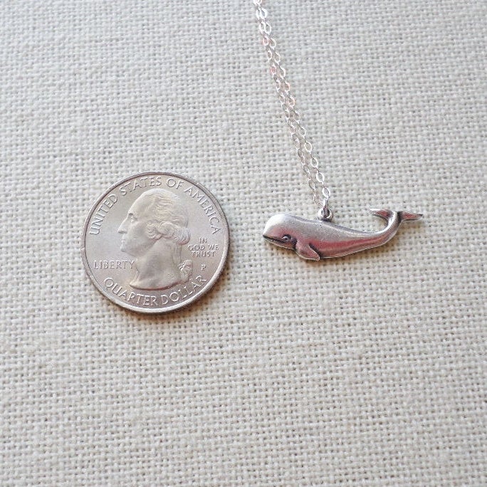 Whale Necklace, Nautical Necklace, Silver Whale Necklace, Sterling Silver Necklace, Nautical Jewelry, Christmas Gift, Mothers Day Gift