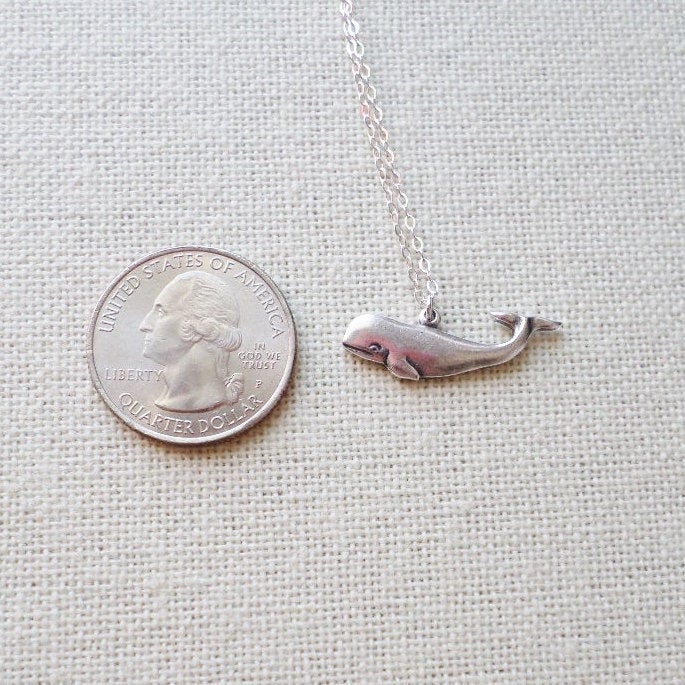 Whale Necklace, Nautical Necklace, Silver Whale Necklace, Sterling Silver Necklace, Nautical Jewelry, Christmas Gift, Mothers Day Gift