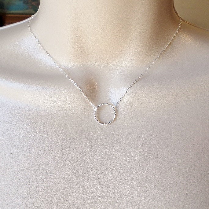 Eternity Necklace - Silver Eternity Circle Necklace, Sterling Silver Necklace, Valentines Day, bridesmaid gifts, weddings, mothers day gift