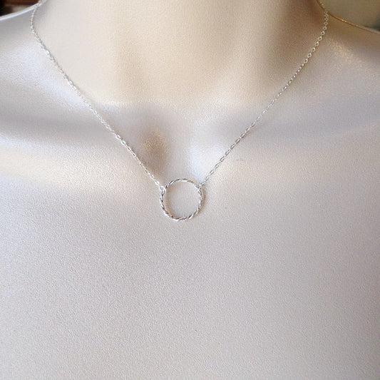 Eternity Necklace - Silver Eternity Circle Necklace, Sterling Silver Necklace, Valentines Day, bridesmaid gifts, weddings, mothers day gift