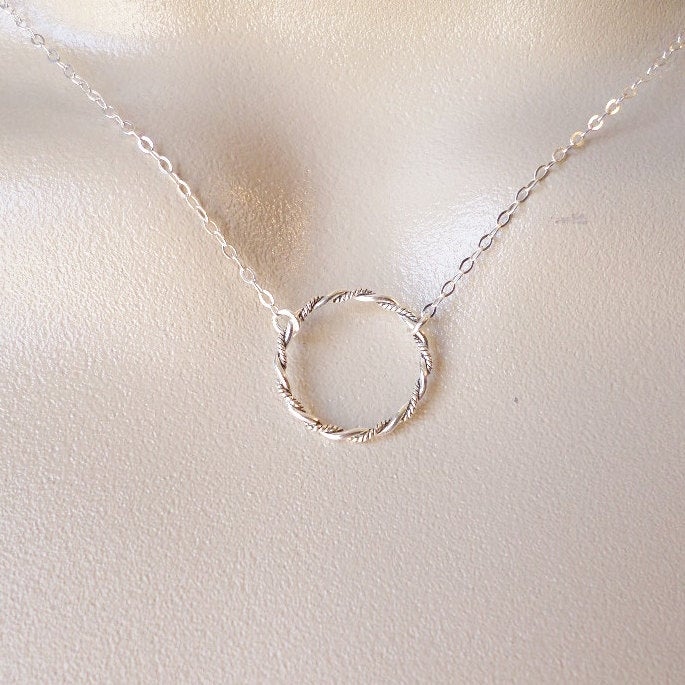 Eternity Necklace - Silver Eternity Circle Necklace, Sterling Silver Necklace, Valentines Day, bridesmaid gifts, weddings, mothers day gift