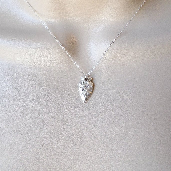 Arrowhead Necklace, Sterling Silver Necklace, Arrow Necklace, Silver Arrowhead, Weddings, Bridesmaid Gift, Christmas Gift, Mothers Day Gift