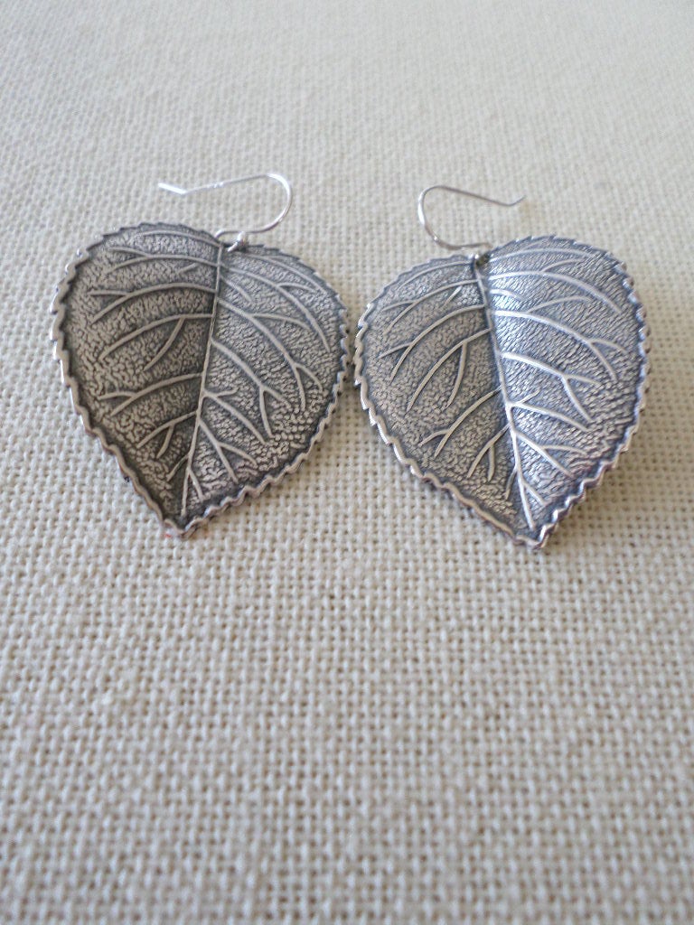 Leaf Earrings - Silver Leaf Earrings - Dangle Leaf Earrings - Sterling Silver Leaf Earrings - Fall Jewelry - Christmas Gifts - Long Earrings