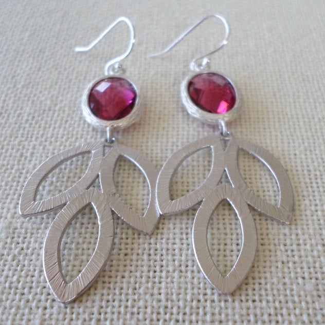 Ruby Earrings, Silver and Ruby Earrings, Birthstone Earrings, Birthstone Jewelry, Red Earrings, Silver Earrings, Mothers Day Gift, Weddings