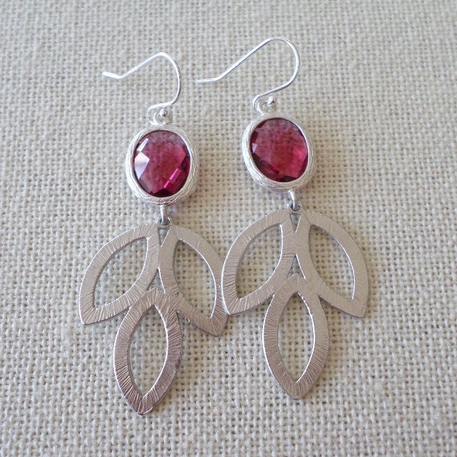 Ruby Earrings, Silver and Ruby Earrings, Birthstone Earrings, Birthstone Jewelry, Red Earrings, Silver Earrings, Mothers Day Gift, Weddings