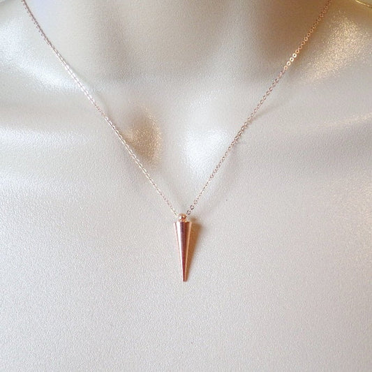 Stud Necklace - Rose Gold Stud Necklace - Layering Necklace - Tiny Necklace - Rose Gold Jewelry - Wedding - Mothers Day Gift