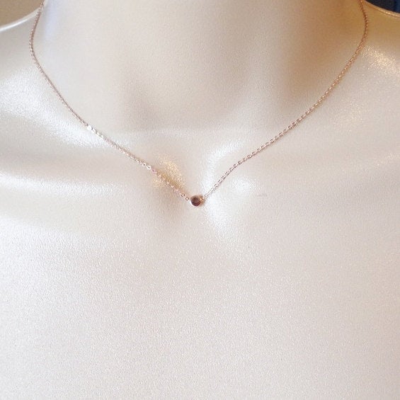 Tiny Rose Gold Dot Necklace