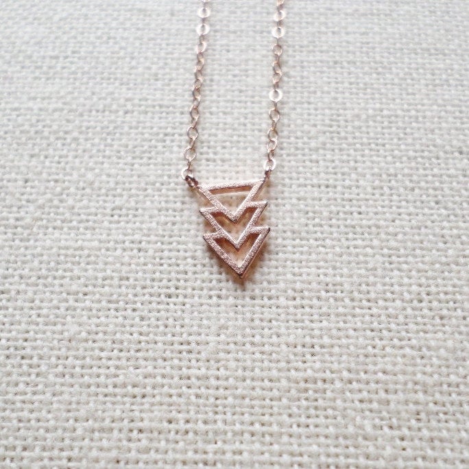 Chevron Necklace, triangle Necklace, Rose Gold necklace, rose gold, geometric jewelry, celebrity necklace, bridesmaid gift, mothers day gift